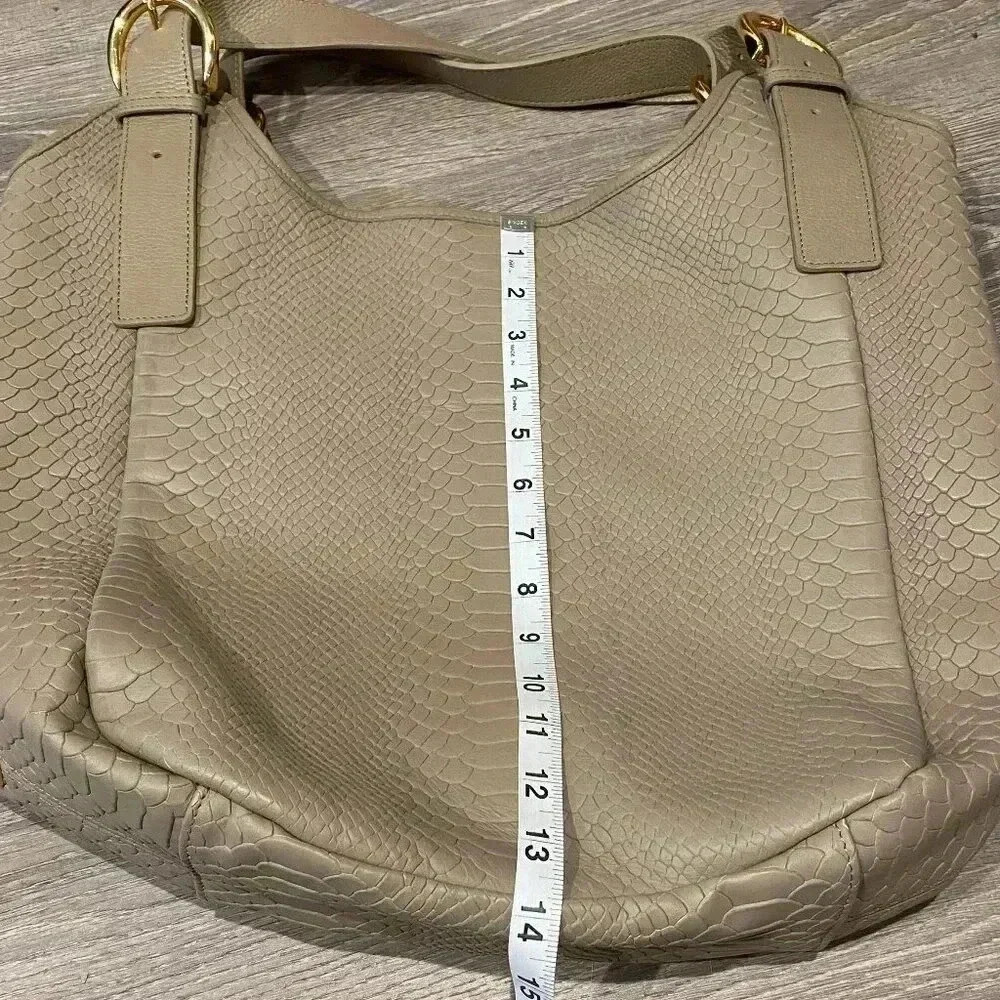 GiGi New York Snake skin Embossed Large Tote, color Taupe